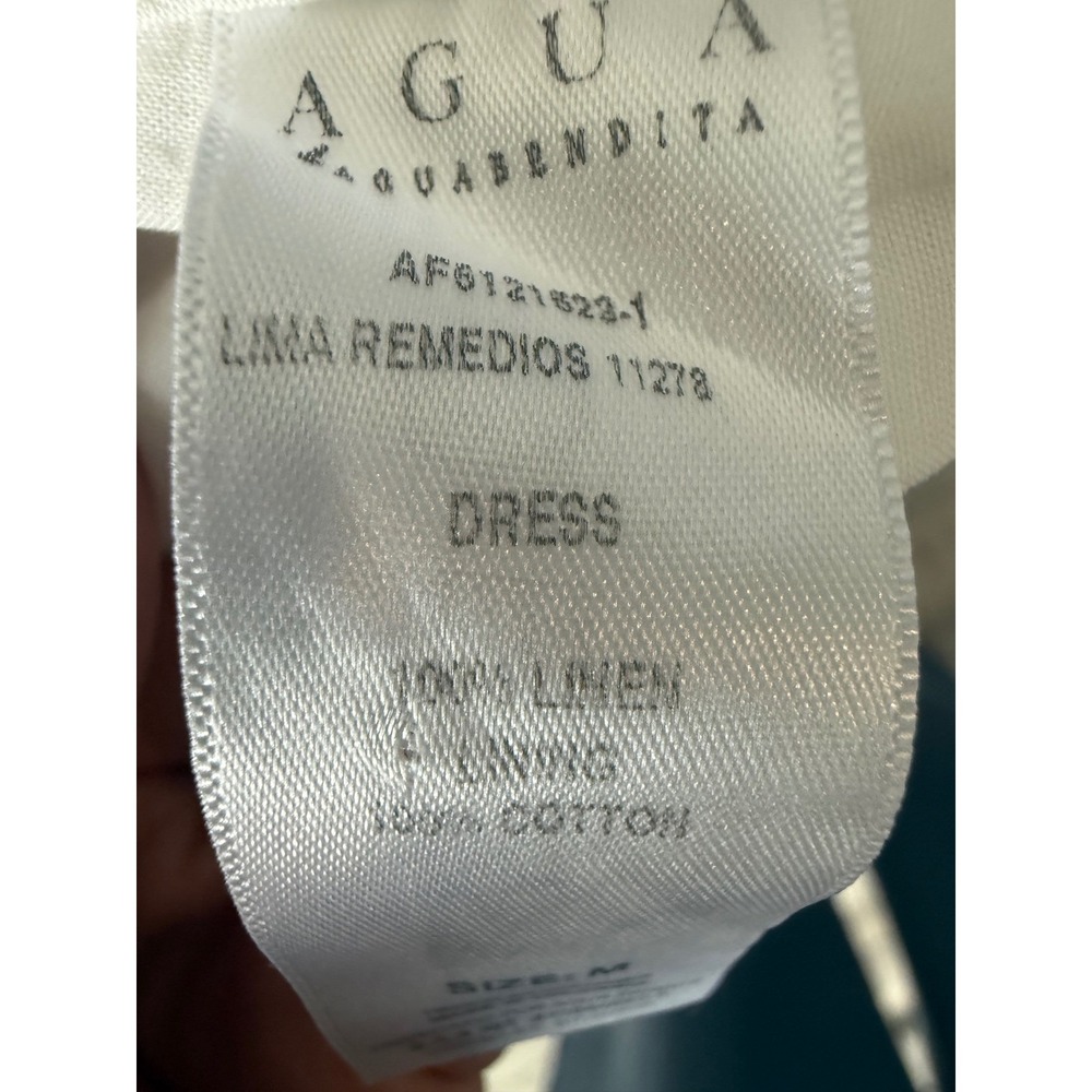 Agua by Agua Bendita Curandera Lima Remedios Linen Maxi Dress M Embroidered - Picture 8 of 11
